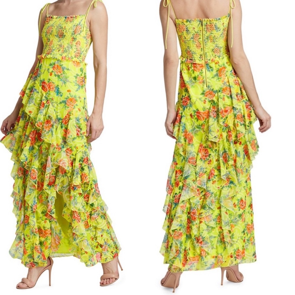 Alice + Olivia Jocelyn Tiered Ruffle Maxi Dress - size 4